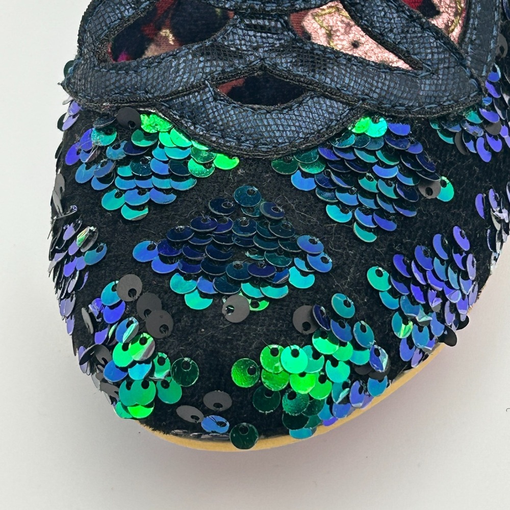 Irregular Choice Green Blue Sequin Party Heels Holiday Christmas Mermaid Oz -6.5 - Picture 10 of 16